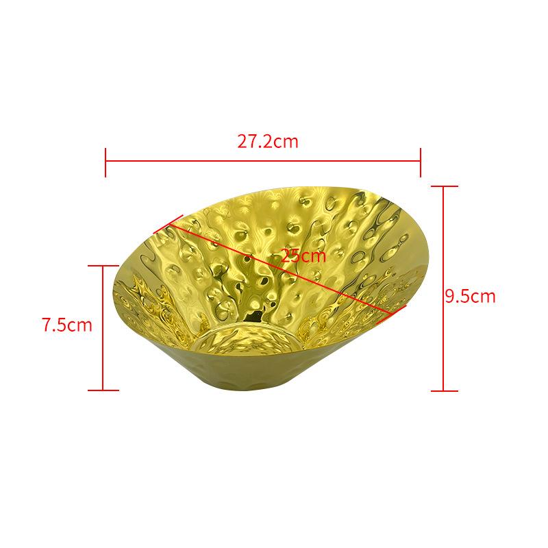 

Gold Stainless Steel Fruit Plate Salad Bowl Snack Bowl Pastry Plates Mixing Bowls Sashimi Plate Soup Plates Snack Bowls Dish