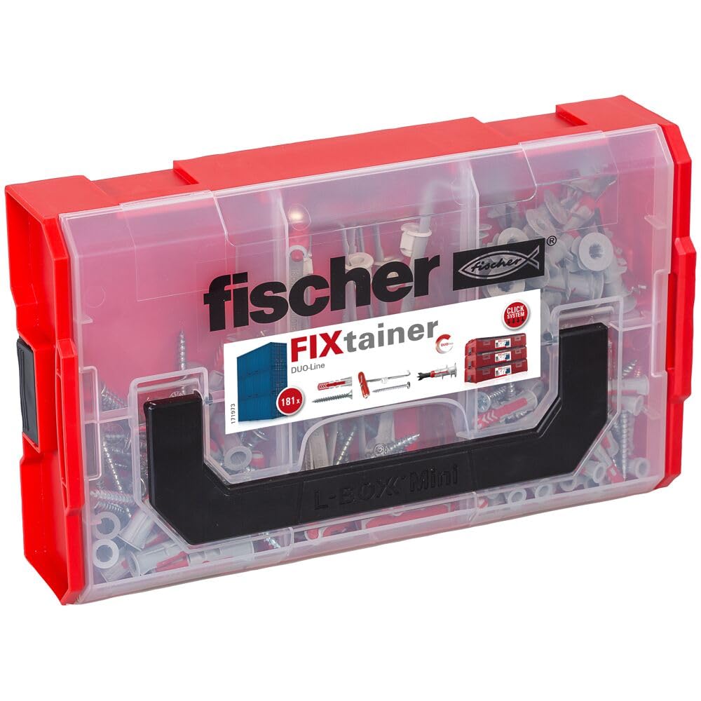 

Набор пластиковых дюбелей и шурупов Fischer FIXtainer DuoPower DuoTec DuoBlade DuoPower 6x30 / DuoTec 10 / DuoBlade 548864