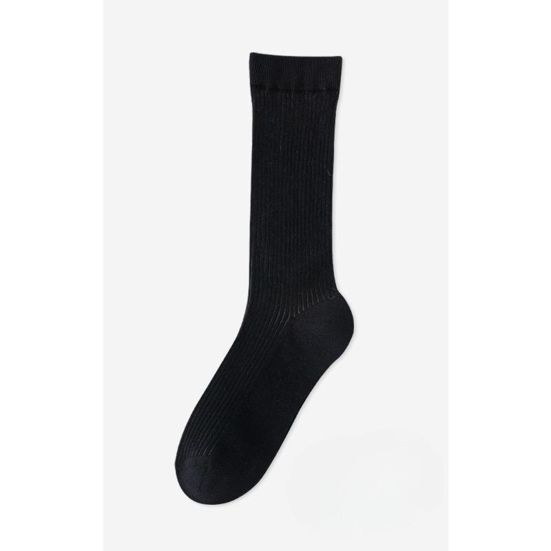 Pure-color Mesh Open-weave Breathable Vertical-striped Mid-calf Women s Socks, Ballet-style Mid-calf Socks, Gray Pile Socks 1 pair