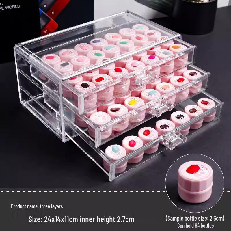 Прозрачный акриловый ящик для хранения с выдвижными ящиками для нейл-арта