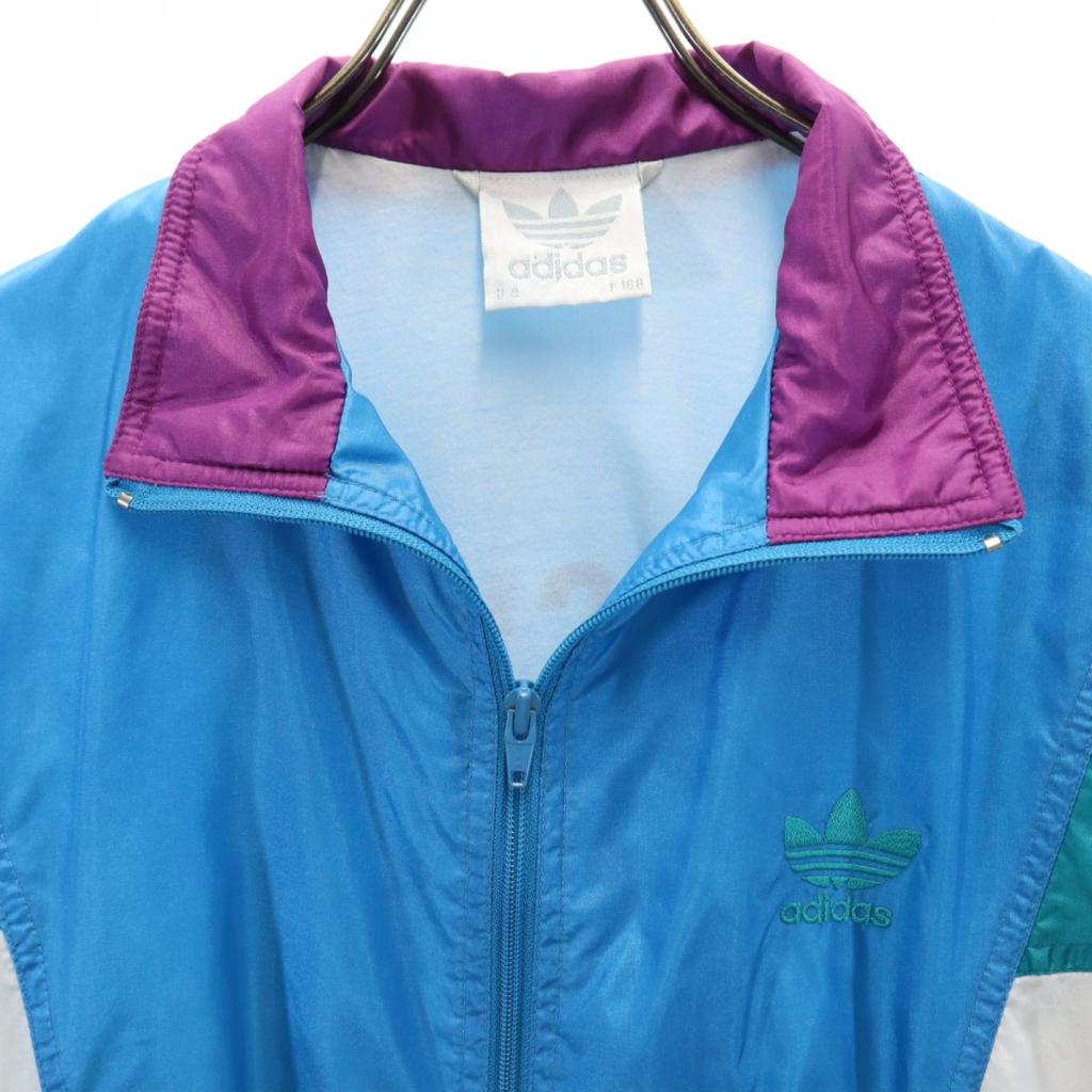 Adidas 80s Vintage Trefoil Logo Nylon Jacket XS(M) Blue Men's Used