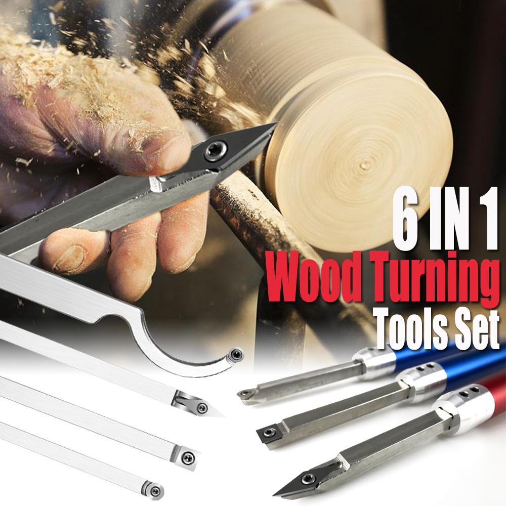 Woodturning Tools Set Woodworking Chisel Carbide Inserts Cutter Stainless Steel Bar Aluminum Handle Wood Turning for Lathe