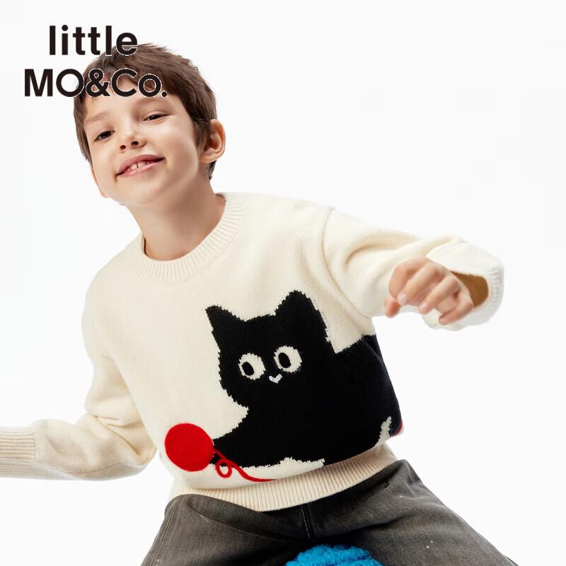 Little MO&Co. Kids' Cat Print Pullover Sweater