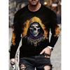 Men's 3D Printed Crew Neck Long Sleeve T-Shirt Fashion Versatile Trend Breathable Casual