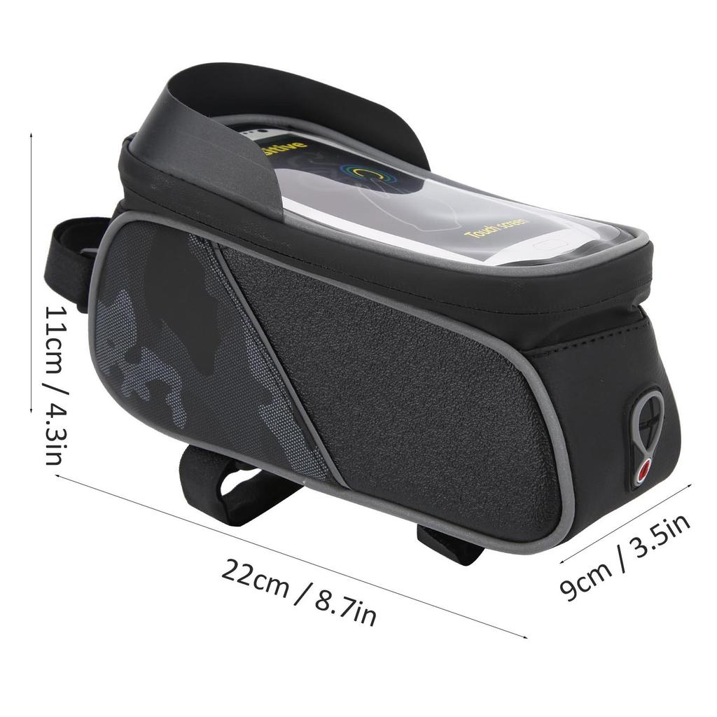Bike Front Frame Bag Waterproof TPU Sensitive Touch Screen Top Tube Phone Mount Bag Pouch