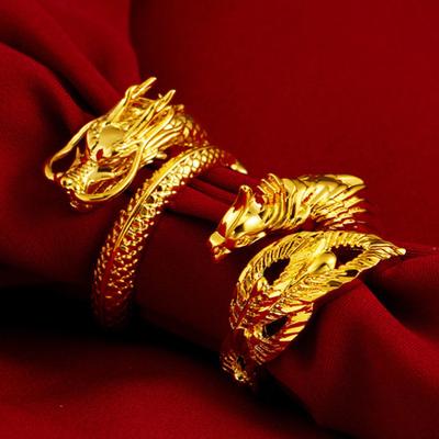 Passender Paarring 3D Drache Phönix goldene Farbe offen verstellbar Antrag Ehering Jahrestagsgeschenk Erwachsener Knöchelring Fingerschmuck