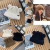Cute Bear Design Knit Beanie For Women Stylish Autumn Winter Ear Warmer Hat