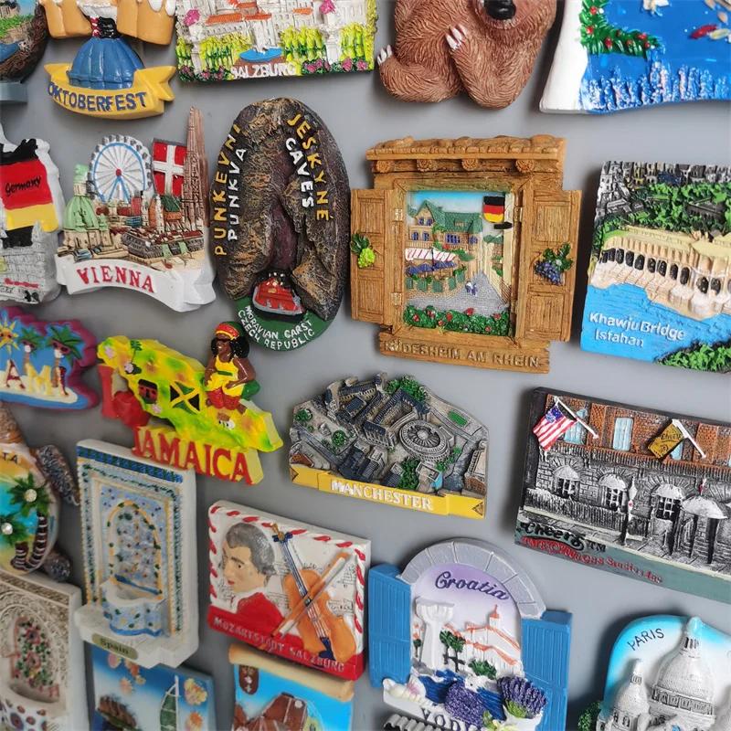 Andorra Manchester Groatia Austria Switzerland Jamaica Poland Panama Miami Boston Boavista Fridge Magnets Refrigerator Sticker
