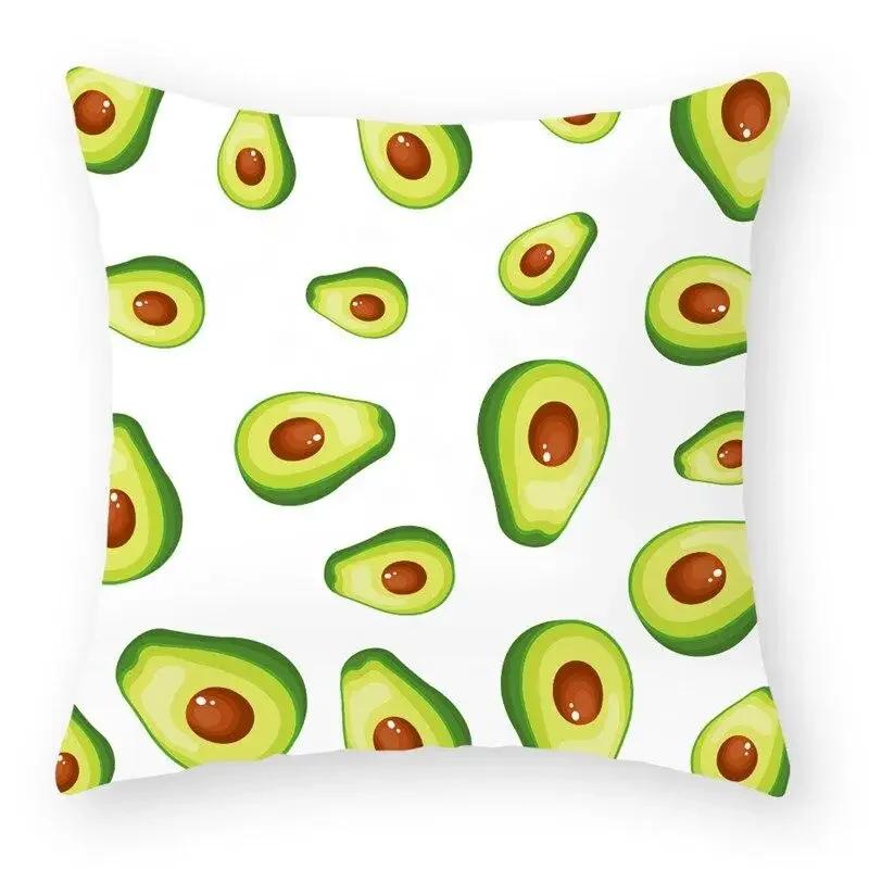 

Avocado Tropical Fruit Print Pattern Polyester Cushion Cover for Home Living Room Sofa Decoration Pillow 66x66cm