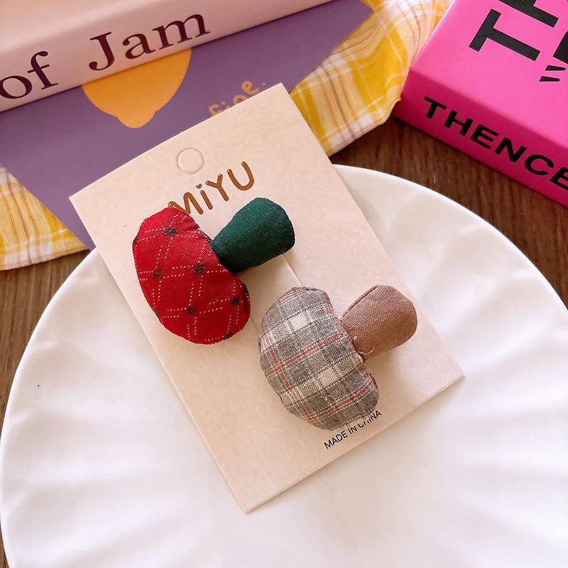 Urocze materiałowe grzybki spinki do włosów gumka pierścionek dla dzieci dziewczynek klips do włosów opaska spinka akcesoria wsuwka nakrycie głowy