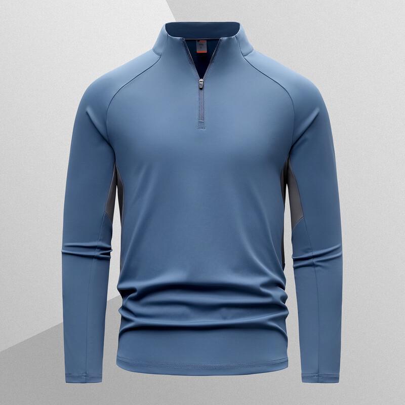JOHLIN DREAM Men's Quick-Dry Stand Collar Long Sleeve T-Shirt JATZ9129