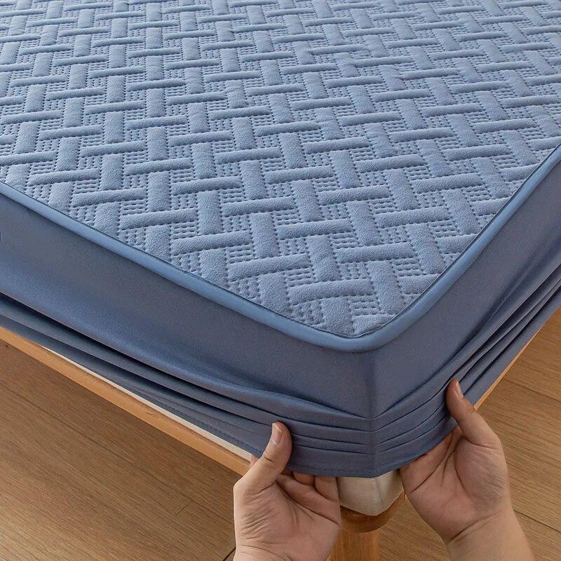 Soybean Fiber Thicken Mattress Protector Cover for Twin/Double/Full/Queen/King Beds Cotton Elastic Fitted Sheet Soft Bed Covers