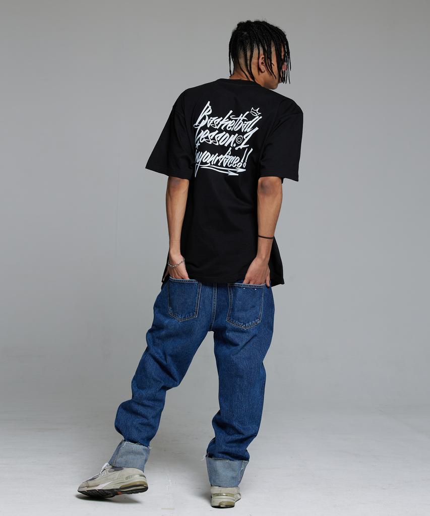 CREAM SODA LAB Basketball Lesson 1 Short Sleeve T-Shirt Black