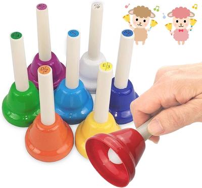 VICHE CATT Music Bells Handbell Set (8 Notes) Percussion Instrument for Music Lessons, Ages 6 and Up (Small Size)