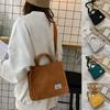 Frauen Cord Reißverschluss Schultertasche Kleine Baumwolle Canvas Handtasche Casual Tote Umhängetasche Vintage Messenger Bags