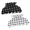 Women Hair Clip Black White Dot Print Acrylic Back Head Hair Claw Anti-slip Teeth Lightweight Colorfast Strong Grip Large Shark Clip