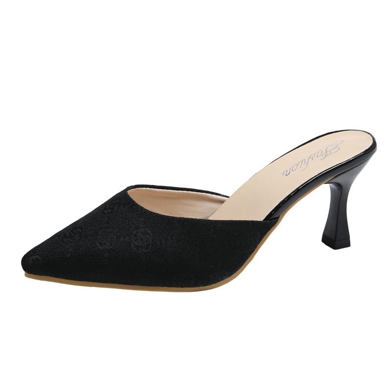 Fashion 2024 New Fashion Women's Bow Sexy Slippers Summer Slippers Women's Elegant Sexy Dresses Embroidered High Heel Sandals