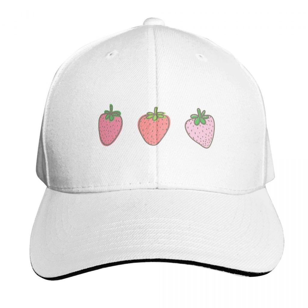 Cottage core aesthetic strawberry Baseball Cap black fashionable Anime Icon For Women Unisexs