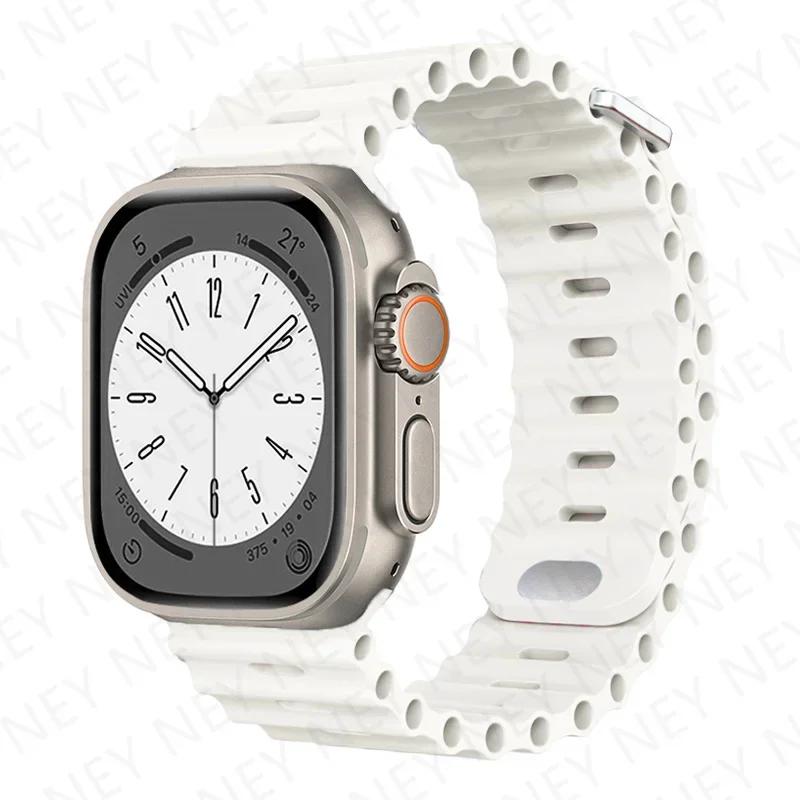 Ocean strap For Apple Watch Ultra 3 Band 49mm 11 10 45mm 41mm Silicone Bracelet Wristband iWatch 9 8 7 SE3 44mm 40mm 46mm band