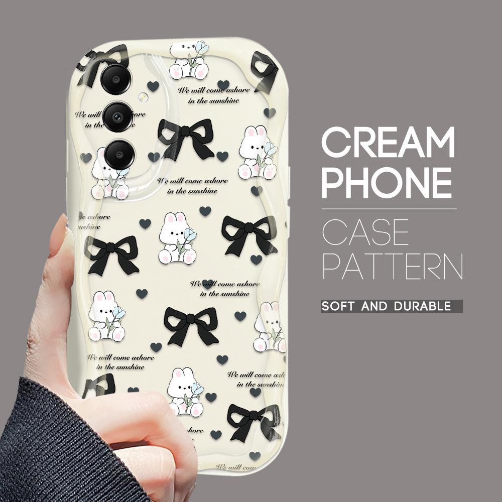 Cute Cartoon Pattern Cream Texture Casing Wavy Edge Soft Silicone Cover Phone Case for Samsung