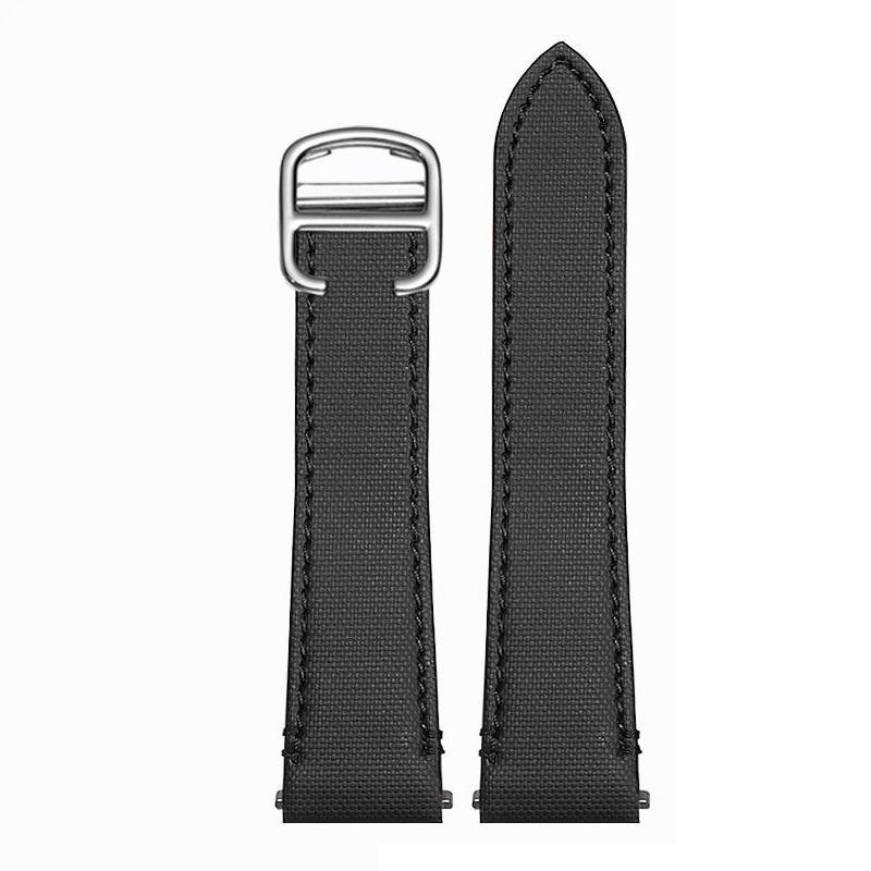 21mm Quick Release Nylon Strap For Cartier Santos Strap New W2SA0007 Medium Canvas Waterproof Sports Watchband  Black Blue