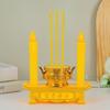LED Electronic Candle Set with Batteries Gold Incense Burner Set Simulation Flickering Candle Flame Candlestick Set Decoration
