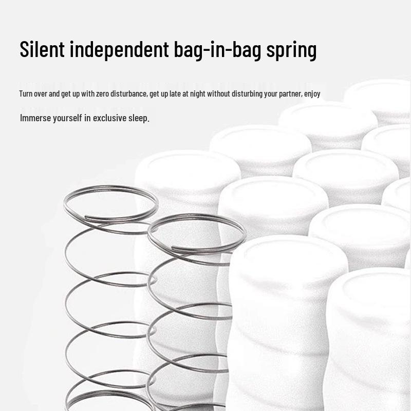 Ion White Hotel Mattress: Independent Pocket Spring with Coconut Palm and Latex, Medium-Hard, Eco-Friendly