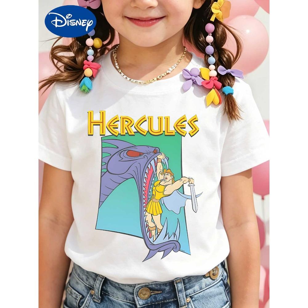 Disney Hercules vs. Hercules Short-Sleeve T-Shirt for Kids, Retro Cartoon T-Shirt for Girls Summer 110