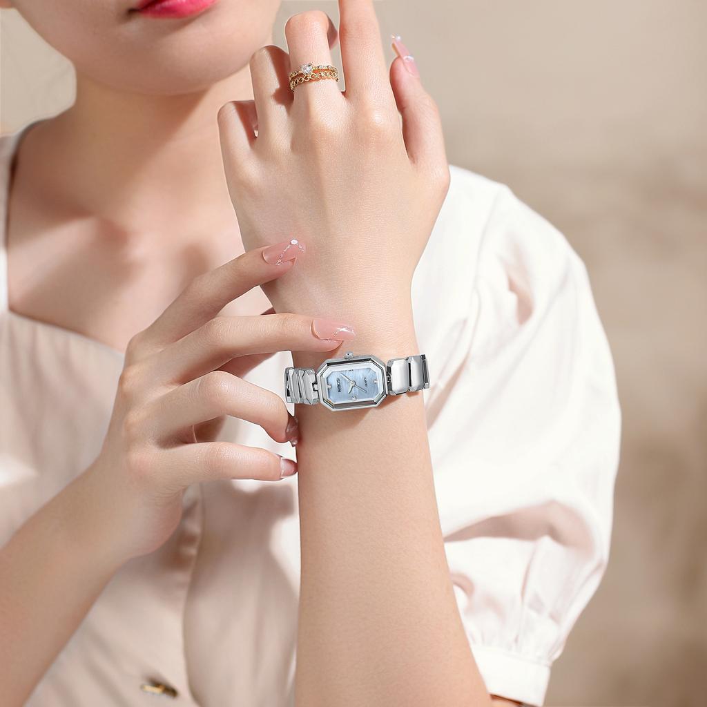 Fashion New Mother-Of-Pearl Small Square Watch Fashion Women'S Watch Exquisite Versatile Waterproof Quartz Watch Women