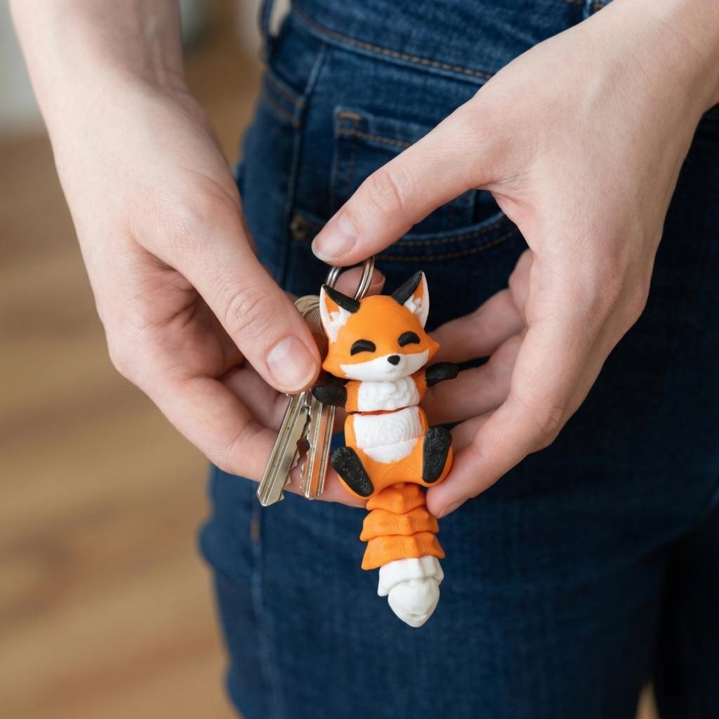 Magnetic Animal Keychain Pendant Fox Model Accessory Magnetic Hands Animal Figurine Key Holder Charm for Bags and Keys
