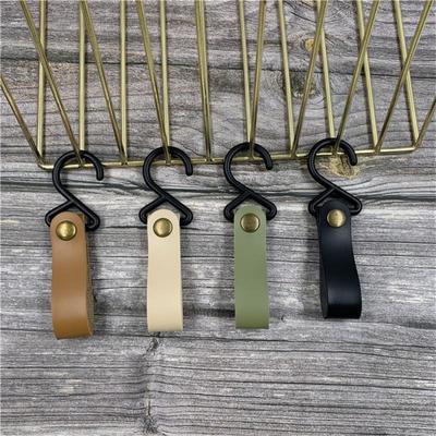2/3/4PCS Campsite Storage Strap Portable Clothesline Leather Shelf Hook Durable Hiking Tent Accessories