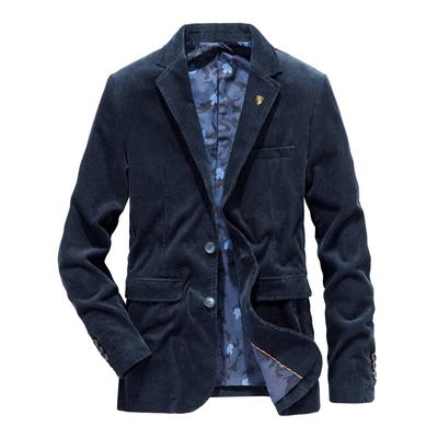 Spring and Autumn Men's Jackets Men's Middle-aged Loose Small Suits Casual Corduroy Suits