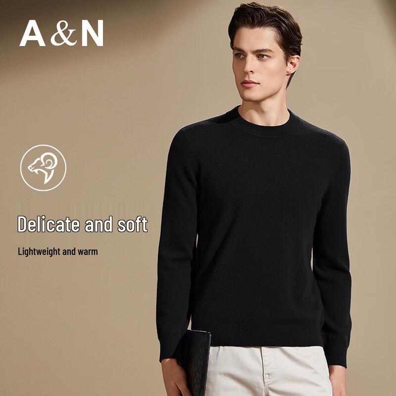 Antonio Men's 100% Cashmere Crew Neck Thermal Sweater