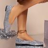 Women's Low-Cut Flat-Heeled Shoes 2025 Summer New Arrival Square-Toe Low-Cut Flat-Heel Sequined Women's Loafers