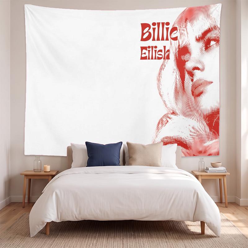 Billie Eilish (5) Künstlerisches Wandbehang-Gobelin für Haus Schlafzimmer Wohnzimmer Dekor Tolle Geschenkidee