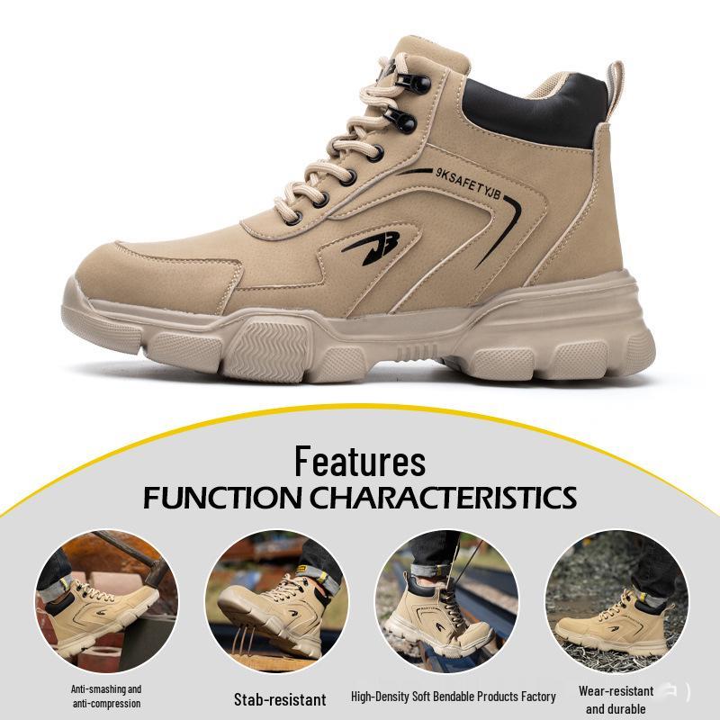 Lightweight Steel Toe Work Boots - Anti-Smash, Puncture-Resistant, Comfortable, Durable for Outdoor Safety.