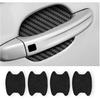 4 Stickers,Carbon Fiber Anti-scratch Car Door Cup protector,Traceless Automatic Door Handle Protective Film,Universal for Most Car Handles(Black/4