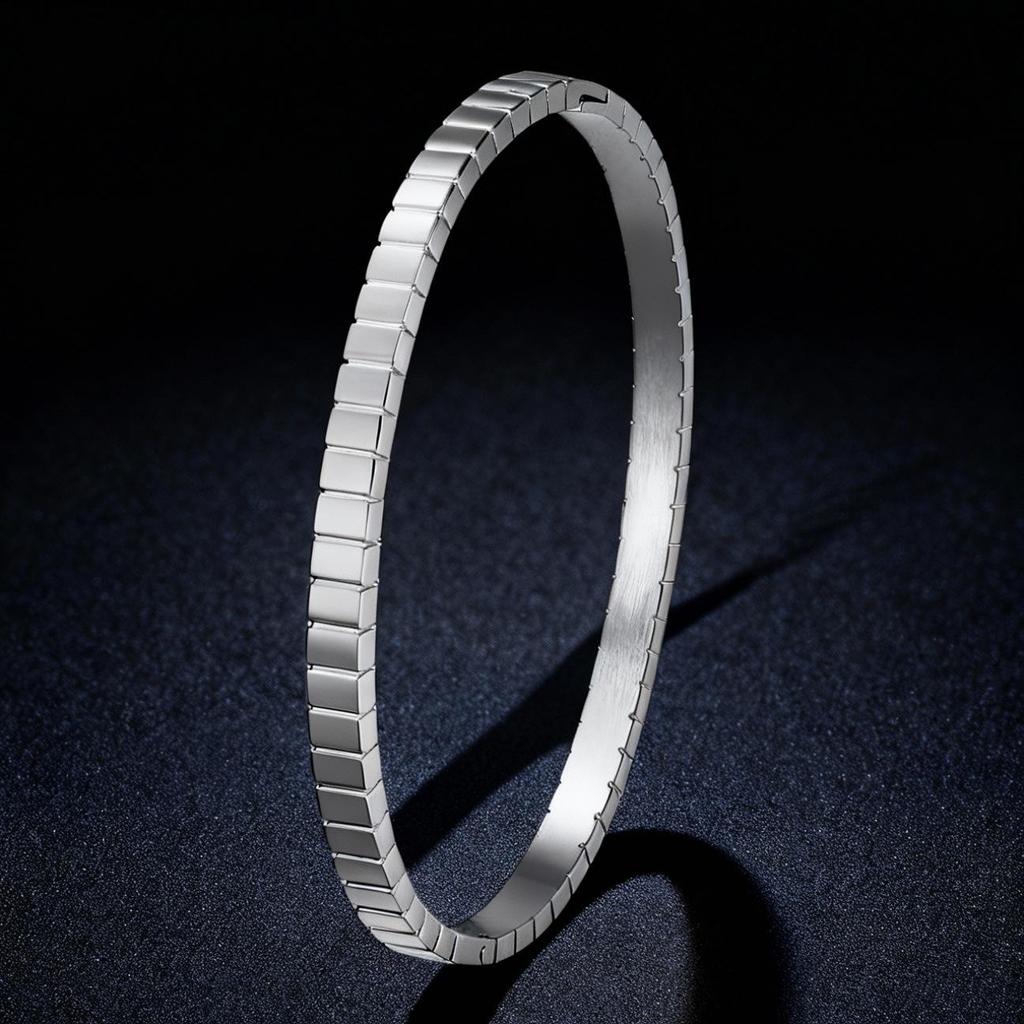 Women's Titanium Steel Bracelet with Inlaid Diamonds - Elegant Starry Design, Non-Fading, INS Style, High-End Full Diamond Bangle.