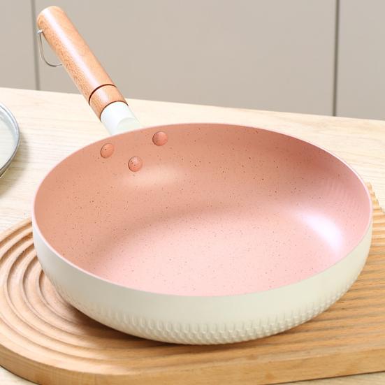 Nonstick Frying Pan Snowflake Pattern Saute Skillet with Medical Stone Coating Heat Resistant Handle Kitchen Cookware Accessories for Gas Electric