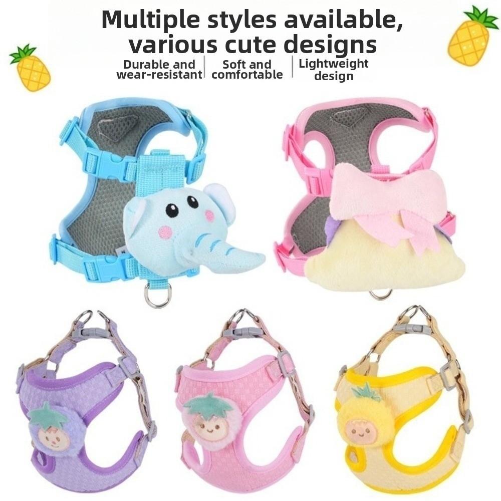 Lightweight Dog Vest Harness Adjustable Dog Chest Strap Cute Dog Harness and Leash Set  Outdoor