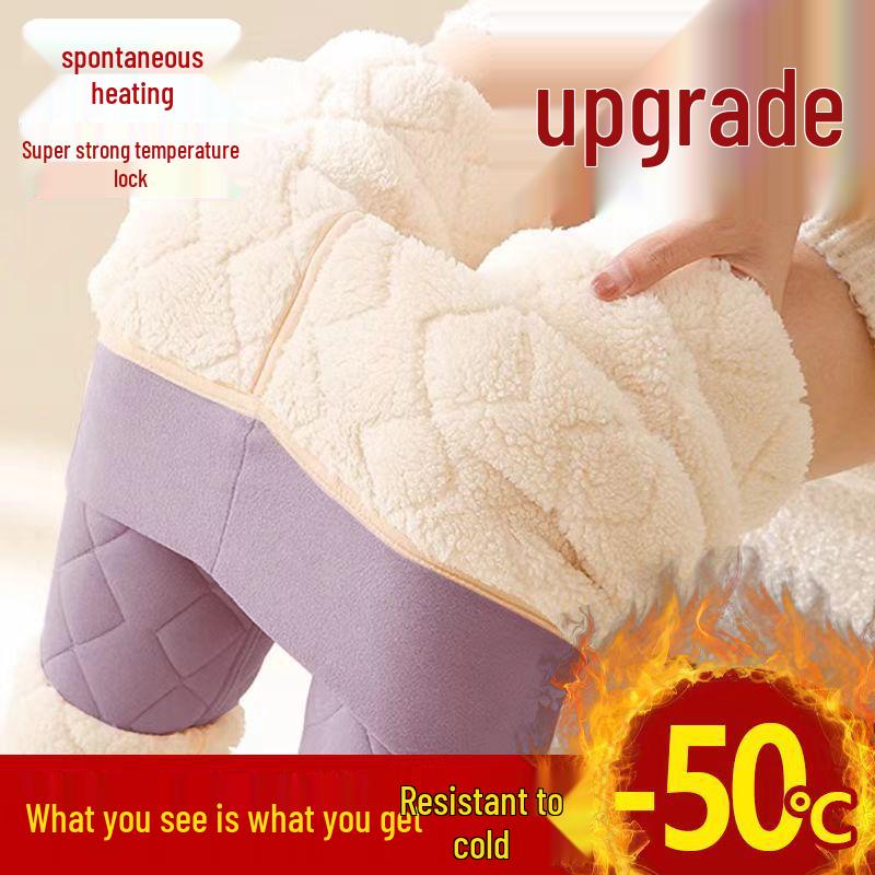 Northeast Women's High Waist Fleece-Lined Wool-Blend Warm Leggings for Autumn/Winter