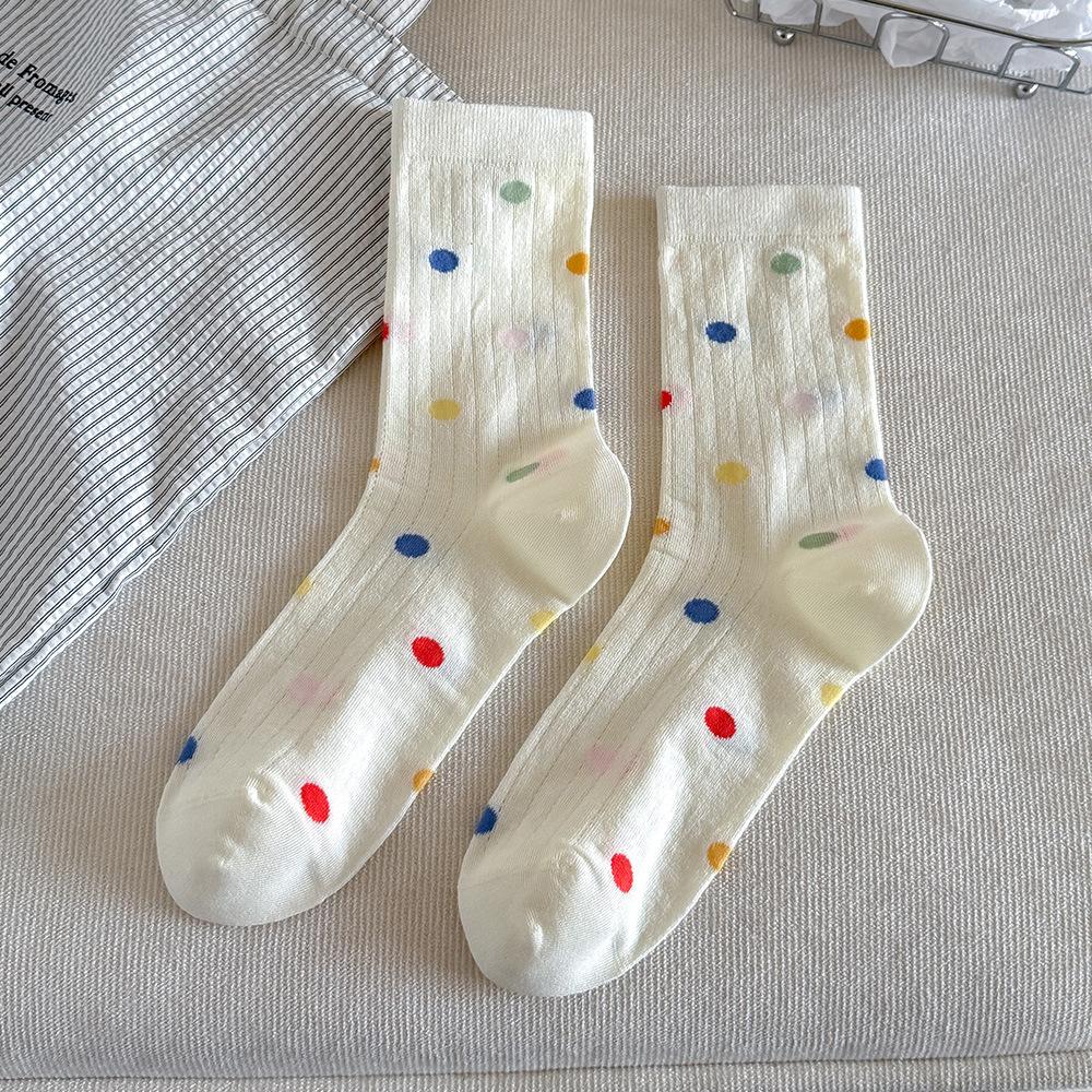 Summer Lightweight Breathable Socks - Netted Ankle-length Socks, Colorful Cartoon-style Pile-up Socks, No Ribbed Stripes, Frilled Edges Socks