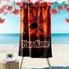 Name Custom Basketball Art Print Beach Towel, Large Soft Quick Dry Towel for Beach Camping Swimming