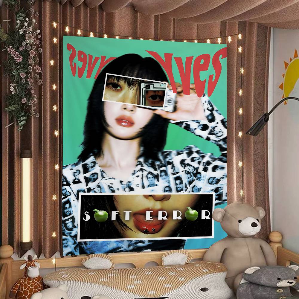 Popular Kpop LLoona YYves Printed Large Wall Tapestry Hanging Tarot Hippie Wall Rugs Dorm Art Home Decor