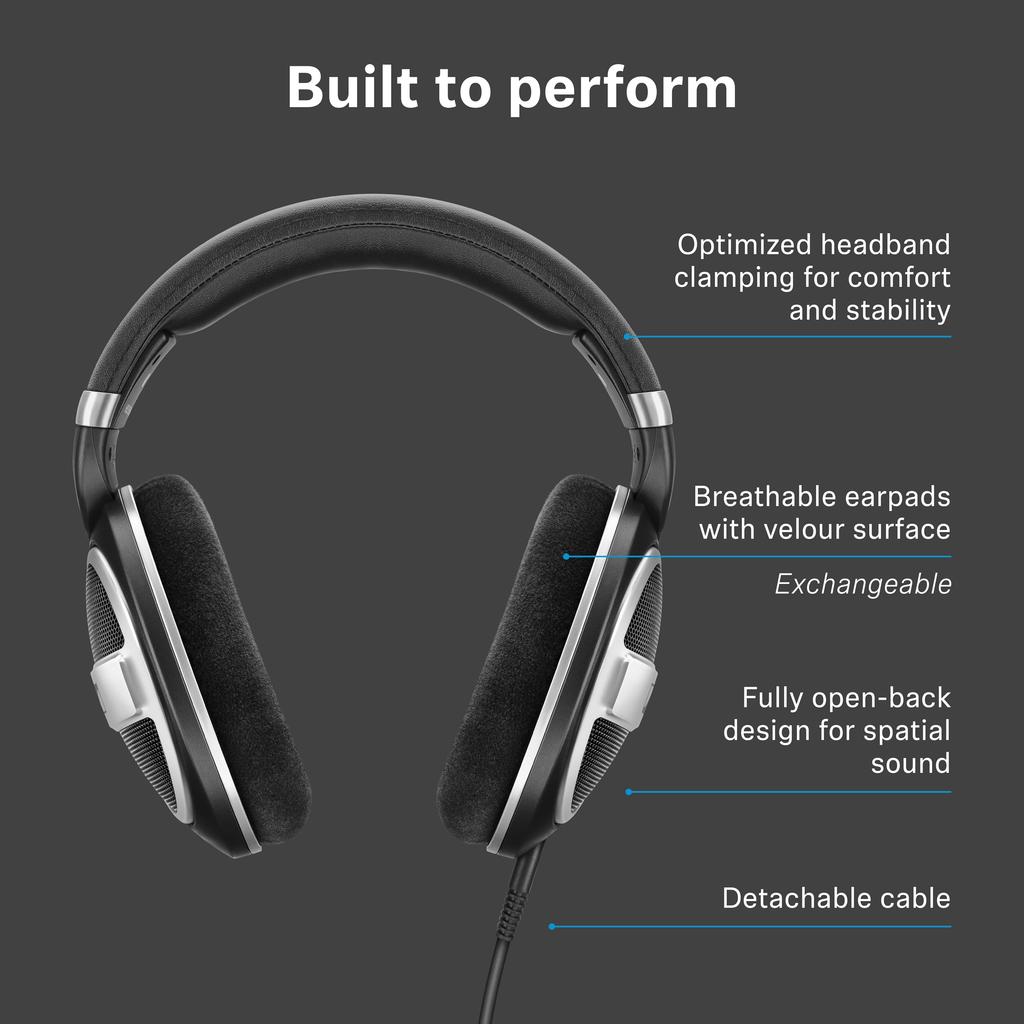 Sennheiser HD 599 SE Studio Premium Natural and Balanced Sound Comfortable Suitable for and Black Open-Back Headphones, Wired, Design, Quality, Fit,