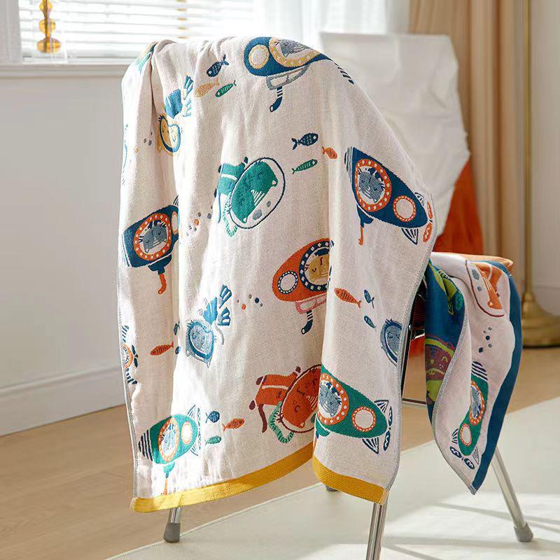 New Soft Ethnic Style Sun God Cotton Bath Towel - Skin-friendly & Absorbent