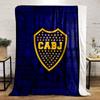 A yellow-bordered shield with stars and "CABJ" text on a blue background. for all seasons blanket lunch break throw gift
