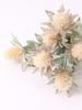 5 Pcs Artificial Flowers Artificial Flocking Eryngium Plastic Fake Plants Home Wedding Office Bedroom Living Room Coffee Table Decoration