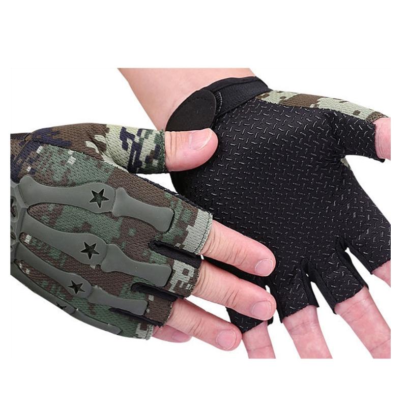 Non-Slip Shock-Absorbent Palm Grip Wicking Lightweight Nylon Compression Gloves