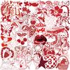 50PCS Valentine's Day Theme Pattern Stickers, Suitable for Valentine Parties, Photo Albums, Notebooks, Phone Cases, Water Bottle